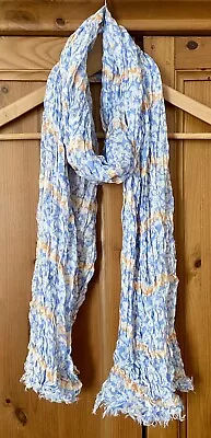 Buy Gap Blue Floral Crinkle Scarf / Spring Summer Boho Neckwear VGC • 7.99£