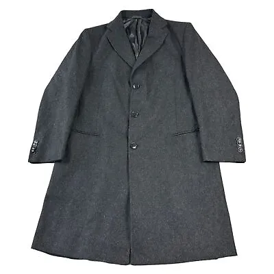 Buy Vintage Wool Overcoat Jacket Winter Smart Rdg Black Mens Large It49 • 49.99£