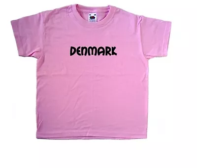 Buy Denmark Text Pink Kids T-Shirt • 6.99£