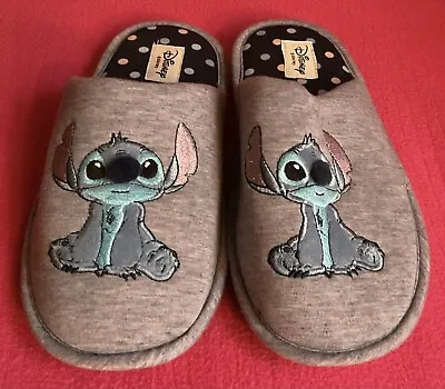 Buy Disney Grey Lilo And Stitch Slippers Slip On Hard Sole Size UK 7-8 • 14.99£