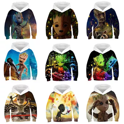 Buy Kids Boys Cars I Am Groot Marvel Hoodies Sweatershirt Pullover Hooded Top Gifts • 9.96£