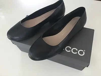 Buy Ecco, Anine, Black Leather Ballet Flats, SZ EU 39,  US 8-8.5,  UK 6 • 108.93£