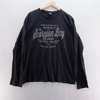 Buy Scorpion Bay T Shirt XL Black Graphic Print Long Sleeve Cotton Mens • 10.52£