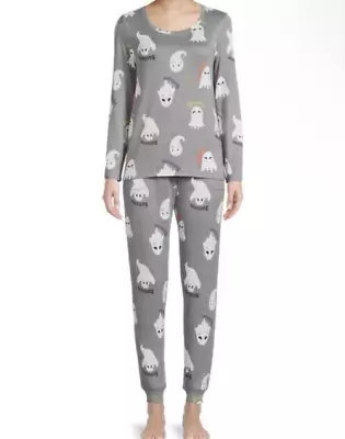 Buy Woman's  Gray Booo Ghost Pajamas Size Large (12 -14) • 11.36£