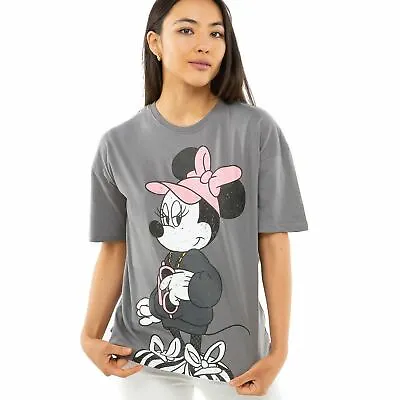 Buy Official Disney Ladies Minnie Mouse Sassy Oversized T-shirt Grey Sizes S - XL • 13.99£