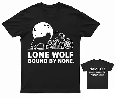 Buy Lone Wolf Cruiser Motorcycle T-Shirt Bound By None Biker Tee • 14.95£