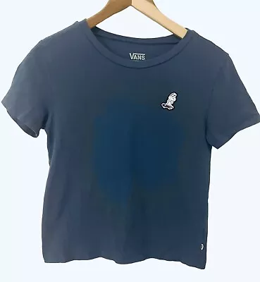 Buy VANS Off The Wall X Peanuts Skateboarding Snoopy Blue T-Shirt Womens Small • 13.65£