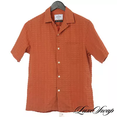 Buy LNWOT Portuguese Flannel Rust Spice Puckered Triple Dash Retro Camp Shirt S NR • 7.89£