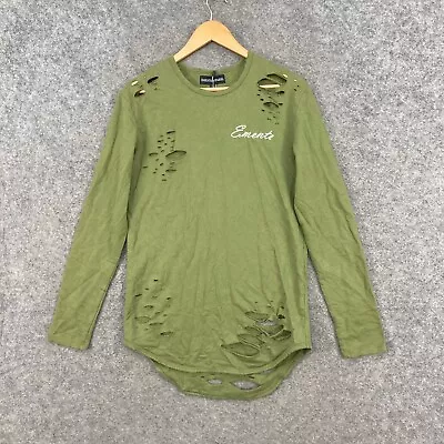 Buy Emente Apparel Shirt Mens S Small Green Long Sleeve Grunge Distressed 33022 • 12.62£