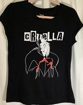 Buy Cruella Disney Tee, Womens Juniors, XL, New, Black  • 11.58£