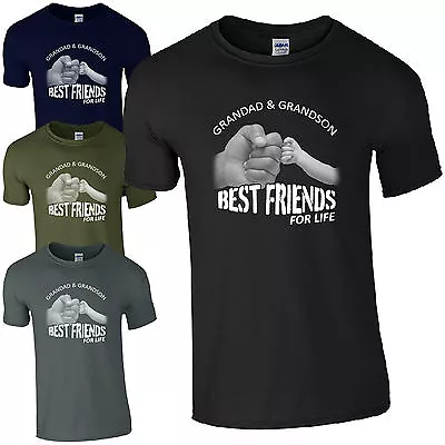 Buy Grandad & Grandson Best Friends For Life T-Shirt Fist Punch Fathers Day Mens Top • 10.62£