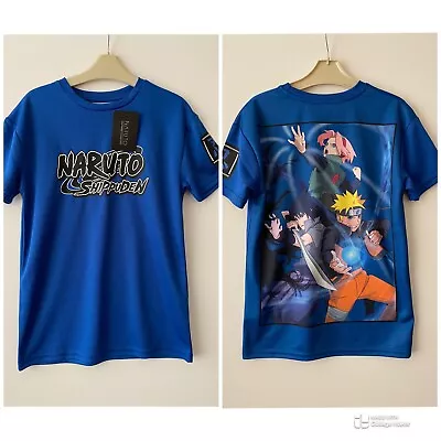 Buy Naruto Boys T-shirt Blue Graphic Print Short Sleeved Age 9-10 Years • 5.99£