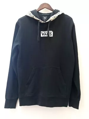 Buy VANS Black & White Cotton Pull Over Hoodie Hood Detail Small - CG T11 • 6.39£