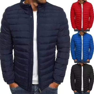 Buy Mens Winter Warm Puffer Bubble Jacket Coat Quilted Padded Zip Up Outwear Tops UK • 17.87£