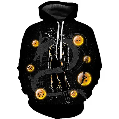 Buy Autumn Mens Black DBZ Shenron Long Sleeve Sweatshirt Hoodie Pullover Adult Size • 27.59£