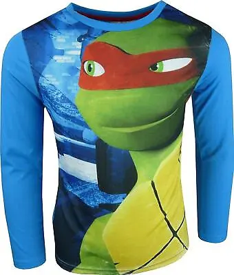 Buy Nickelodeon Ninja Turtles Boys Long Sleeve Top / T-Shirt Blue • 4.99£