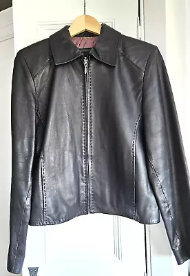 Buy Ladies Lakeland Black Soft Leather Zip Up Jacket, Hardly Worn • 22£