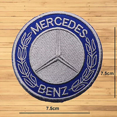 Buy Mercedes Benz Blue Silver Logo Car Biker Patch Embroidered Iron/sew On Applique • 2.99£