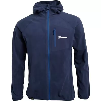 Buy Berghaus Kedron (S Small) Eco Mens Hooded Full Zip Fleece (Blue) - NEW • 45£