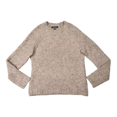 Buy Oatmeal Boucle Wool Jumper Size Small 10 12 Soft Stretch Knit Grey Warm  • 17.49£