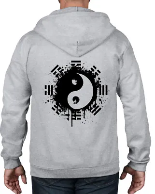 Buy YIN & YANG FULL ZIP HOODIE - Zen Buddhist Meditation Tai Chi T-Shirt • 29.95£