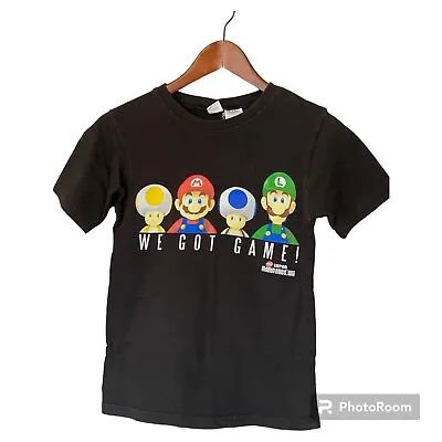 Buy Super Mario Bros. Wii Black Characters T Shirt Boys Size L Large We Got Game • 9.39£