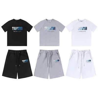 Buy Embroidery T-Shirt Men Trapstar Letter Short Sleeve Shorts White Casual Boy • 21.27£