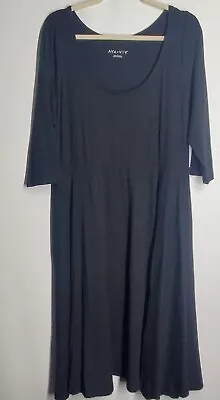 Buy AVA & VIV Womens Plus Dress 14W X 0X Black Knit Midi Witchy Goth Minimalist  • 4.74£