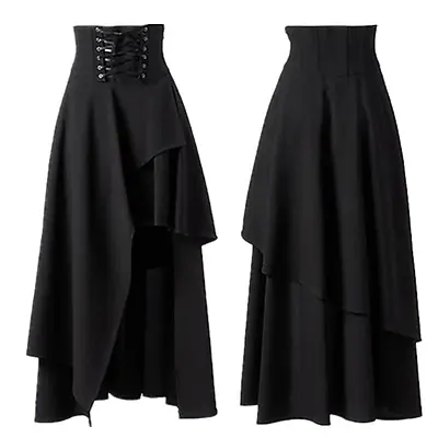 Buy Women Rock Clothing Steampunk Vintage Party Lolita Skirt Gypsy Hipp Cool Black • 11.99£