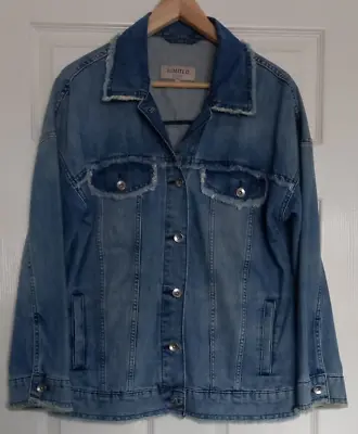 Buy M&S Denim Jacket Size M Inner And Outer Pockets Fringed Trim Very Good Condition • 10£