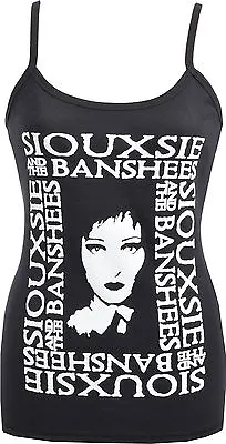 Buy Ladies Black Strap Vest Siouxsie And The Banshees Sioux Goth Rock Post Punk S-2x • 18.50£