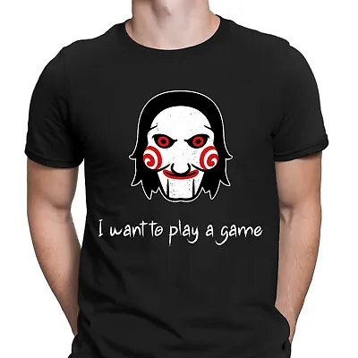 Buy I Want To Play A Game Saw Horror Torture Halloween Scary Mens T-Shirts Top #GVE • 9.99£