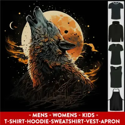 Buy A Howling Wolf In The Moon Light Mens Womens Kids Unisex • 24.99£