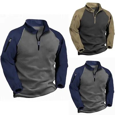 Buy Mens Fleece Sweatshirt Hoodies T Shirt Tactical Army Combat Warm Jumper Tops UK • 3.19£