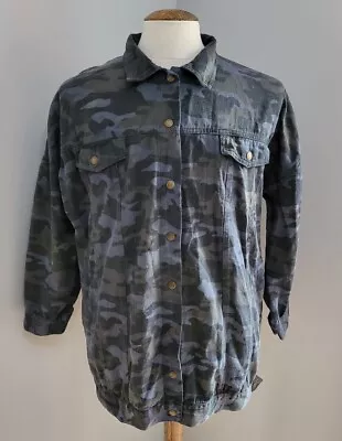 Buy Mens Vera And Lucy Camo Jacket Size Medium Long Sleeve Pockets Cotton Camouflage • 3£