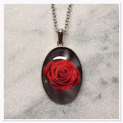 Buy Red Rose Necklace- Gothic Style Handmade Jewellery • 11.99£