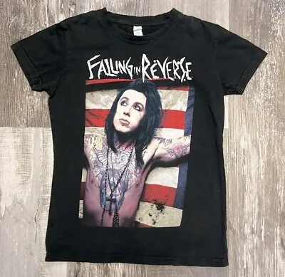 Buy Falling In Reverse Tultex Band Tee Women’s Size Small Color Washed Out Black Emo • 17.36£