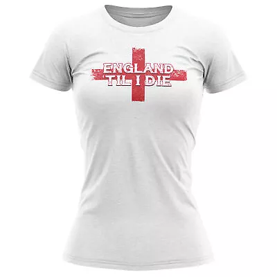 Buy England Til I Die Grunge Womens T Shirt Shirt Country St George's Day Her Fla... • 16.99£