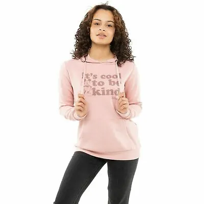 Buy Official Disney Ladies  Mickey Kind Pullover Hoodie Dusky Pink S - XL • 24.99£