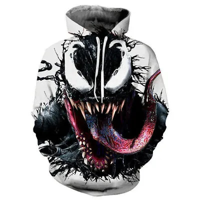 Buy Venom Hoodie 3D Print Sweatshirt Hooded Pullover Coat Men Casual Jacket Sweater • 12.36£