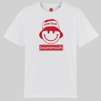 Buy One Love Smiley White Organic Cotton T-shirt For Fans Of Bournemouth Gift • 22.99£