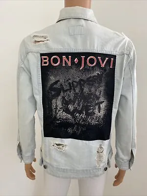 Buy Cotton On Small Bon Jovi Slippery When Wet Denim Jacket Offical Band Merch 2018 • 75.26£