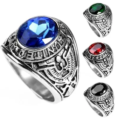 Buy Men's Stainless Steel Rings Army Military Ring Fashion Jewelry Gifts Size 7-13 • 4.07£