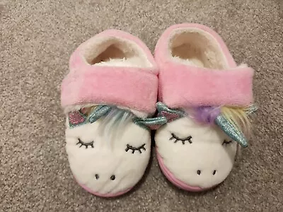 Buy Girls Unicorn Pink Rainbow Sparkle Slippers Size 8 Eu 25-26 • 0.99£