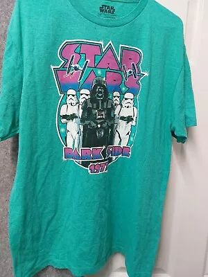 Buy Star Wars Dark Side 1977 Large Men's Aqua Green T Shirt • 8£