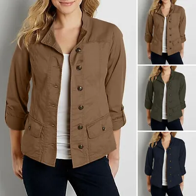 Buy UK Women Buttons Open Long Sleeve Tops Cardigan Casual Loose Coat Jacket Plus • 15.19£