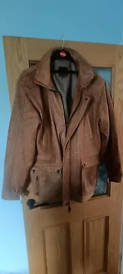 Buy SOUGA CUIR Tan Brown Leather Jacket Size Large Mens Full Zip Real Leather  • 30£