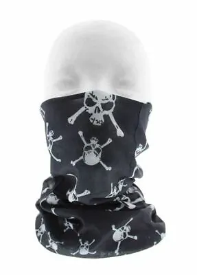 Buy Unisex Black Skull & Crossbones Pattern Snood Neck Face Covering Breathable • 3.99£