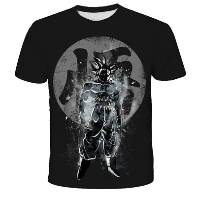 Buy Mens Anime DBZ Saiyan Black Son Goku Short Sleeve T-shirt Adult Plus Size S-6XL • 15.59£