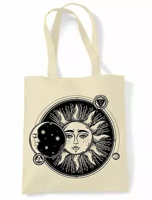 Buy Sun And Moon Eclipse Hipster Tattoo Large Print Tote Shoulder Shopping Bag • 8.95£